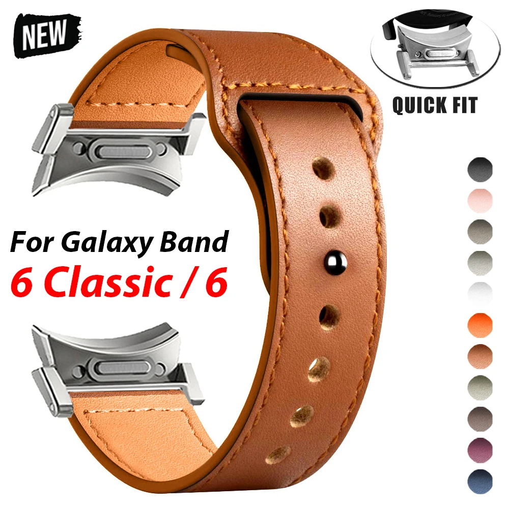 

Leather Band for Samsung Galaxy Watch 4 6 Classic 47mm 43mm 6 40mm 44mm Quick Fit Wrist Bracelet Strap Galaxy 5 Pro Watch Band