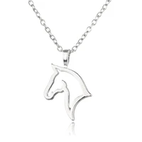 fashion cute animal horse pendant necklace horseback rider cute outline delicate silver chain clothing jewelry accessories