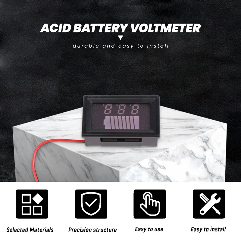12 В ACID-индикатор емкости аккумулятора светодиодный тестер уровня заряда синий
