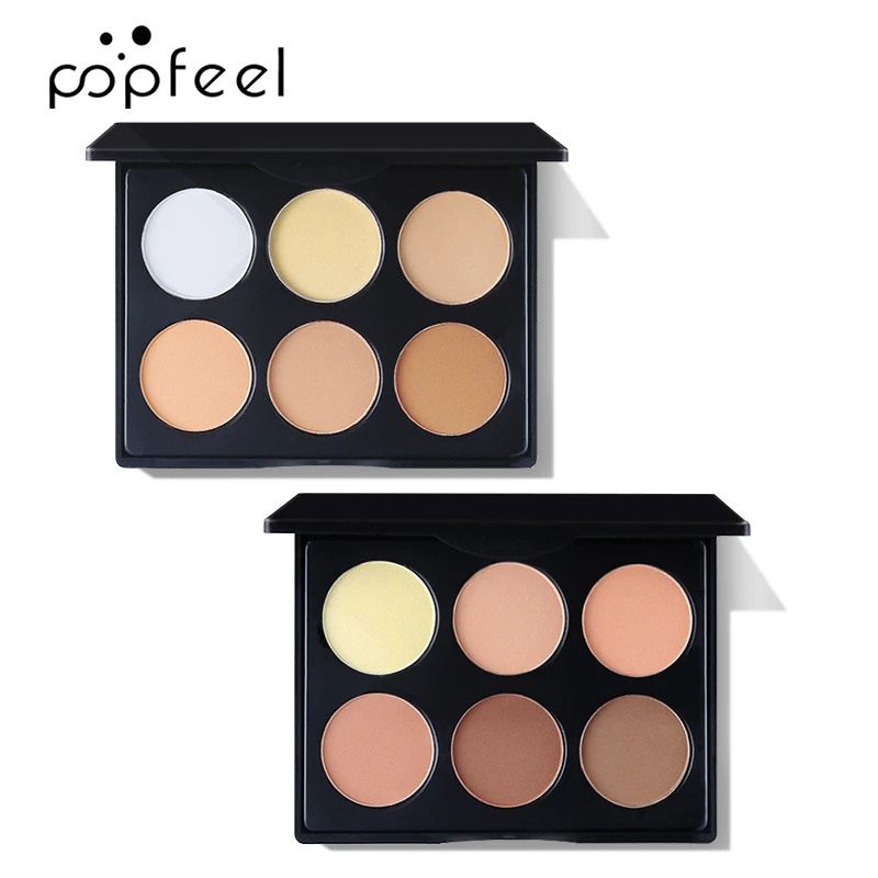 FG 6-оттенков Хайлайтер Пудра Тени Для Век Осветляющие Контурная Консилер