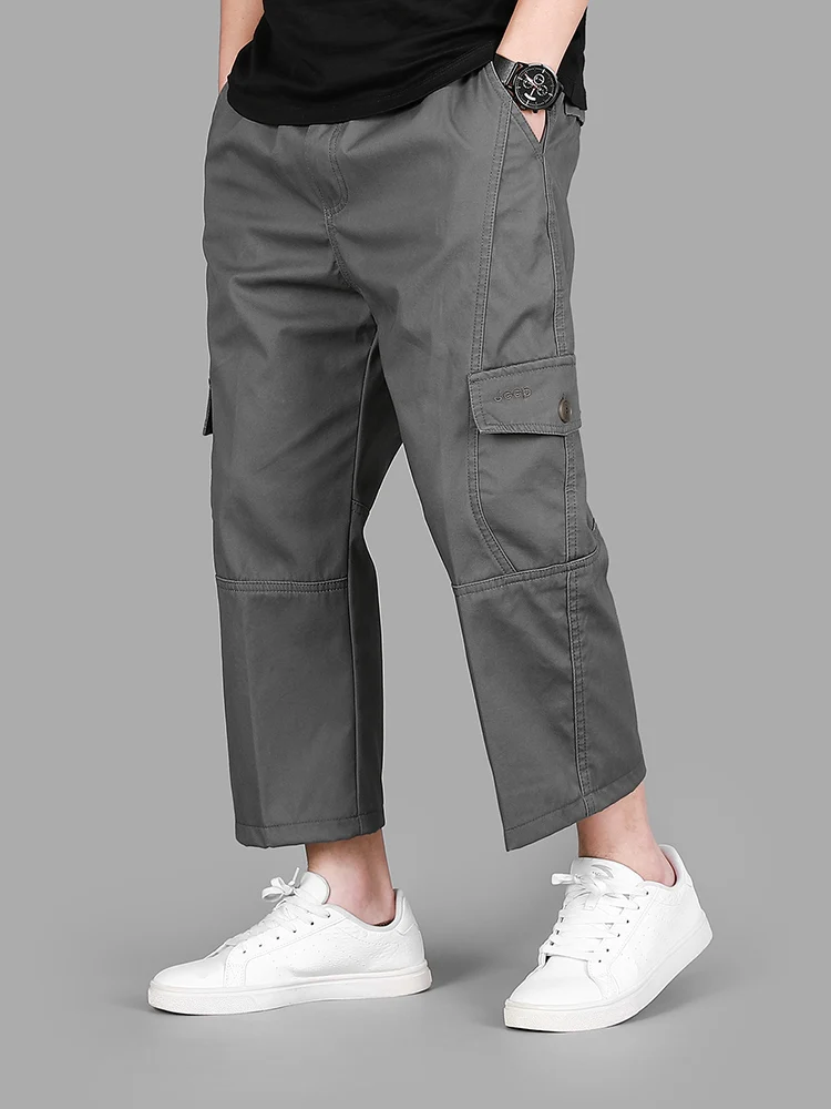 Autumn New Overalls Men's Cropped Pants Loose Casual Small Long Trendy All-Match