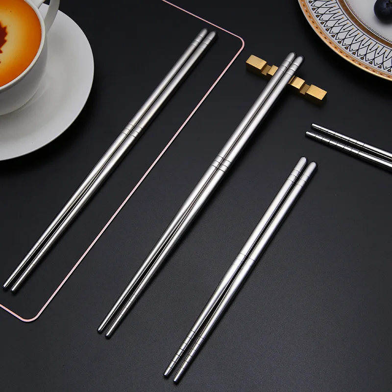 1 пара палочек для еды 304/201 нержавеющая сталь Нескользящая палочка металлическая