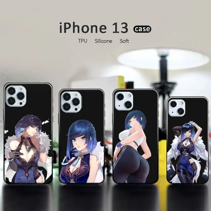 

yelan genshin impact Phone Case for iPhone 13 12 11 mini pro XS MAX XR 8 7 6 6S Plus X 5S SE 2020