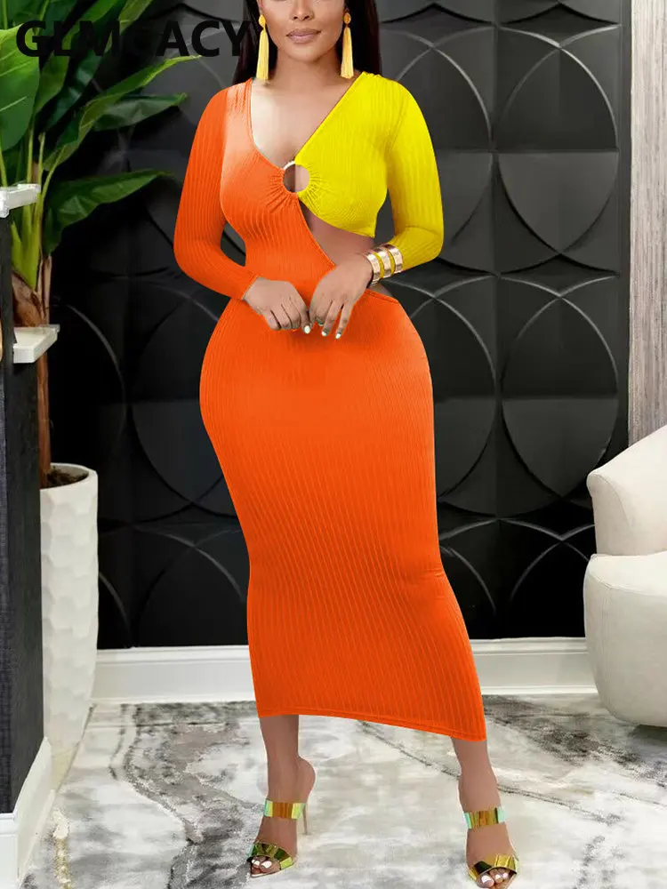 

Женское платье-макси с длинным рукавом