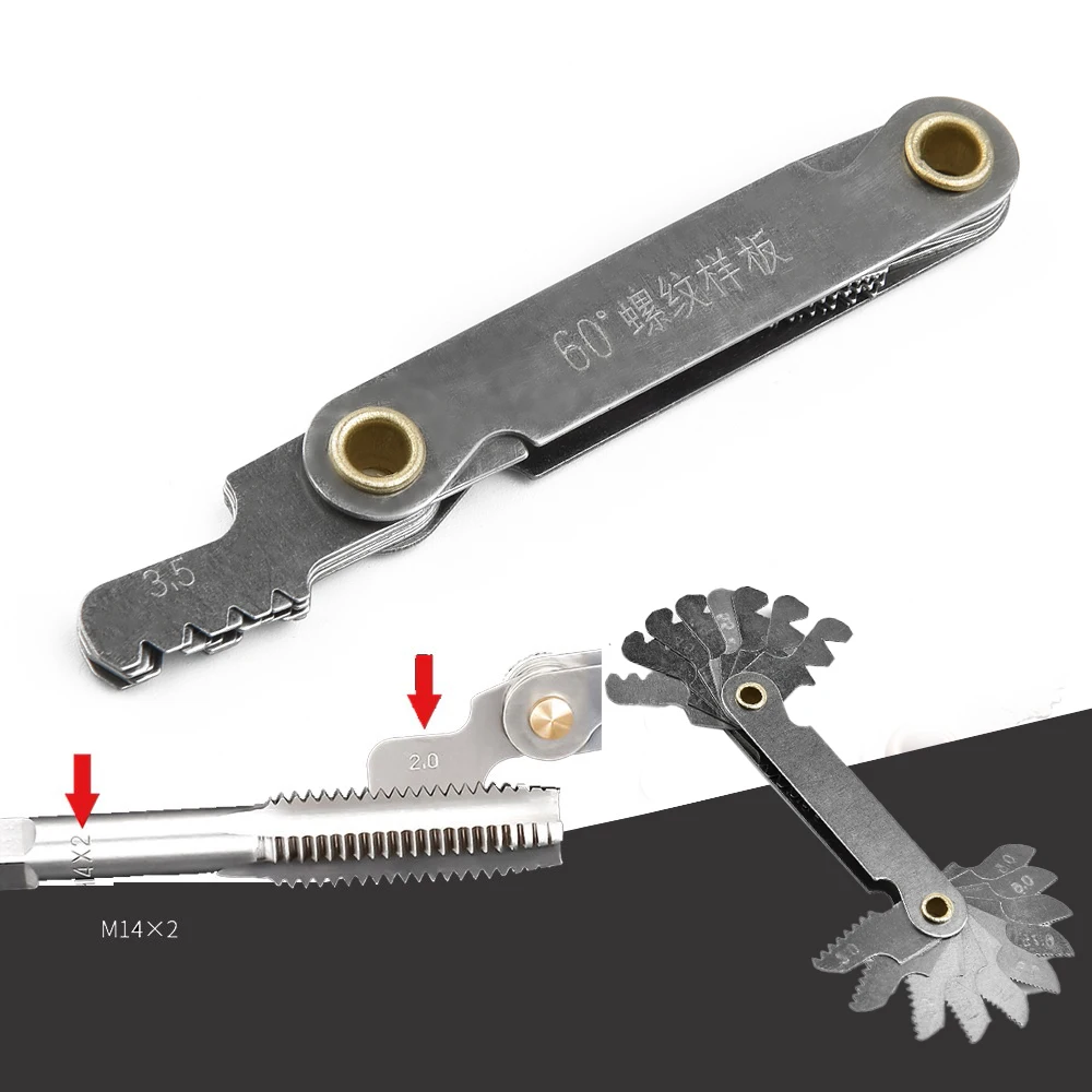 

Metric Screw Thread Measuring Gauge Rotary Stainless Steel Screw Pitch 60 And 55 Degree Thread Pitch Gauge For Measuring Tool