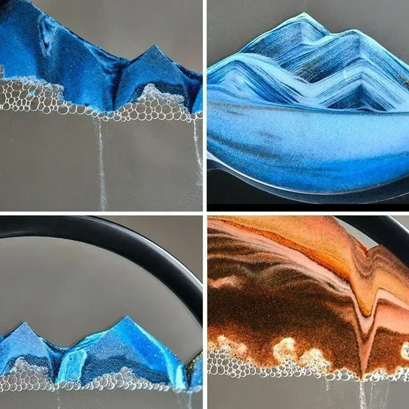 3D Интерактивная Картина Из Песка Круглое Стекло Глубоководный Пейзаж Песочные