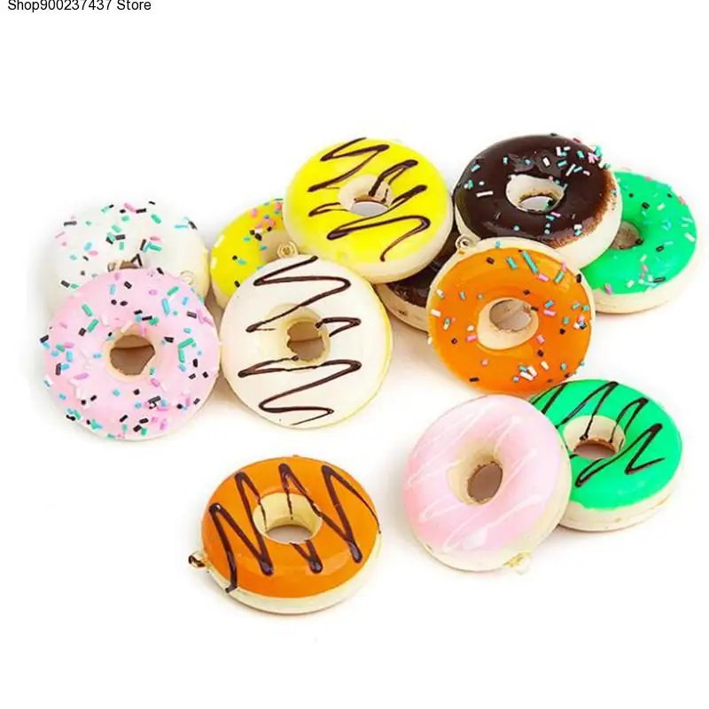 

2pcs Sweet donut Doughnut fridge magnet Refrigerator message magnet Magnetic Stickers Simulation Food home decor