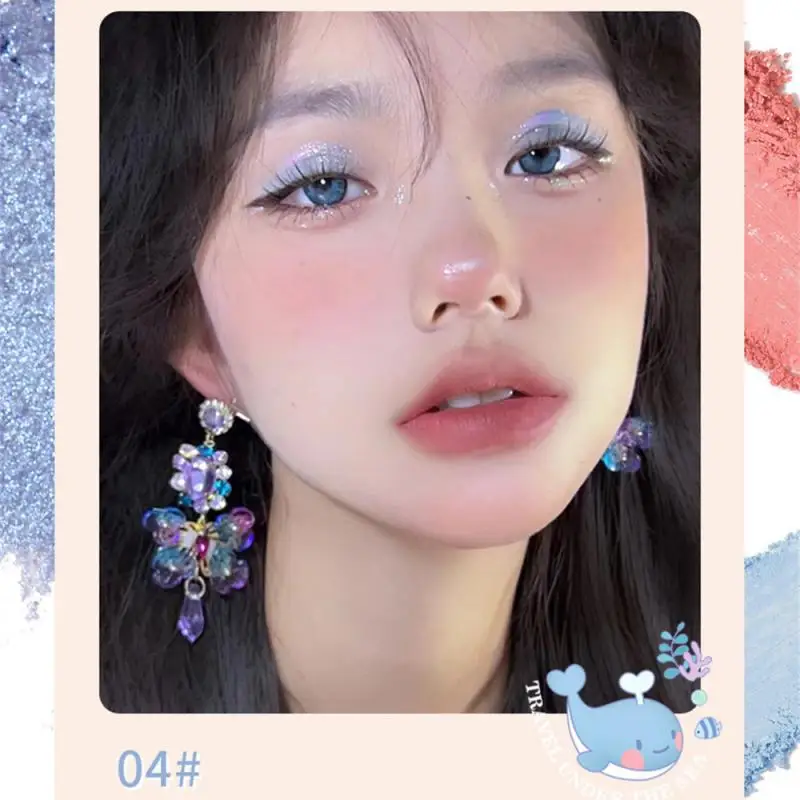 

4 Color Eye Shadow Palette Iris Purple Glitter Pearly Eyeshadow Palette Fashion Korean Shiny Eye Shadow Charming Eye Makeup