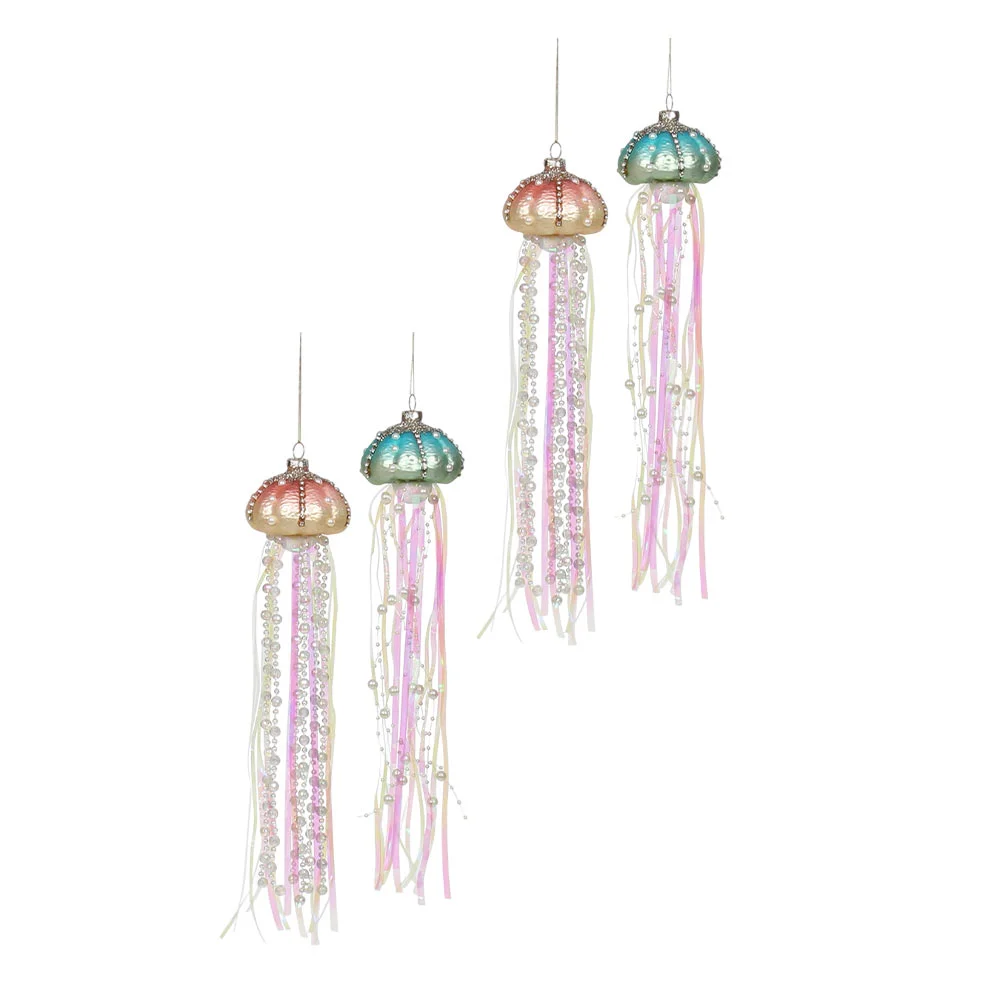 

Christmas Ornaments Treehanging Decorations Coastalornamentkit Beaded Jellyfish Holiday Seasons Decor Wall Beach Decoration