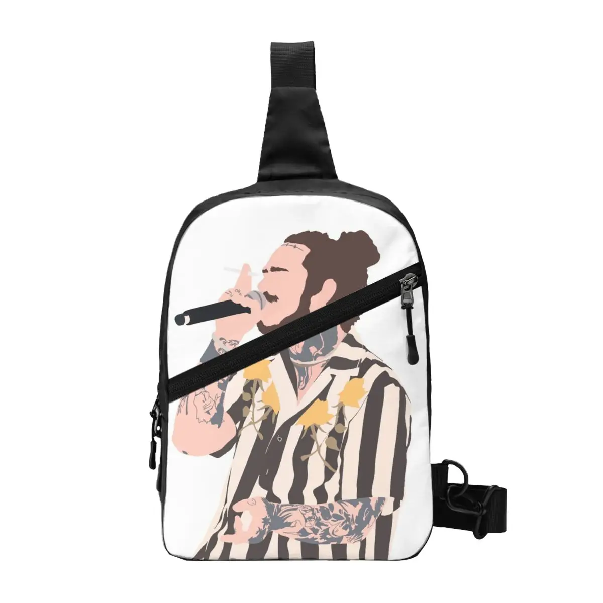 

Post Malone Rapper Song Cool Chest Bag fan art concert wild sing Funny Shoulder Bags Male Motorcycle Fishing Designer Handbags