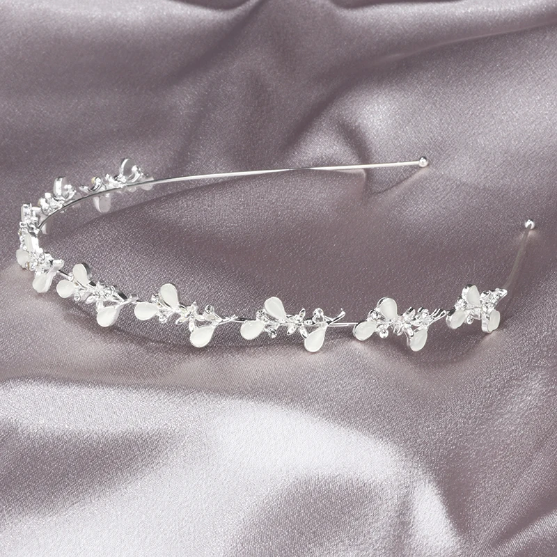 

Fashion Crystal Rhinestone Women's Hair Band Diadem Opal Water Drops Princess Crown Headwear Tiara Wedding Bridal Headdress