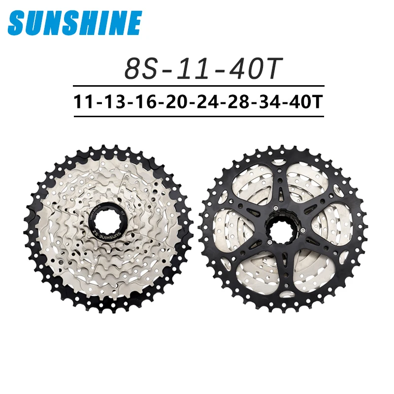 

SUNSHINE MTB Freewheel 8 Speed 11-25/28/32/36/40/42/46T Road Bicycle Flywheel Cassette Sprocket 8v for 8s SHIMANO / SRAM