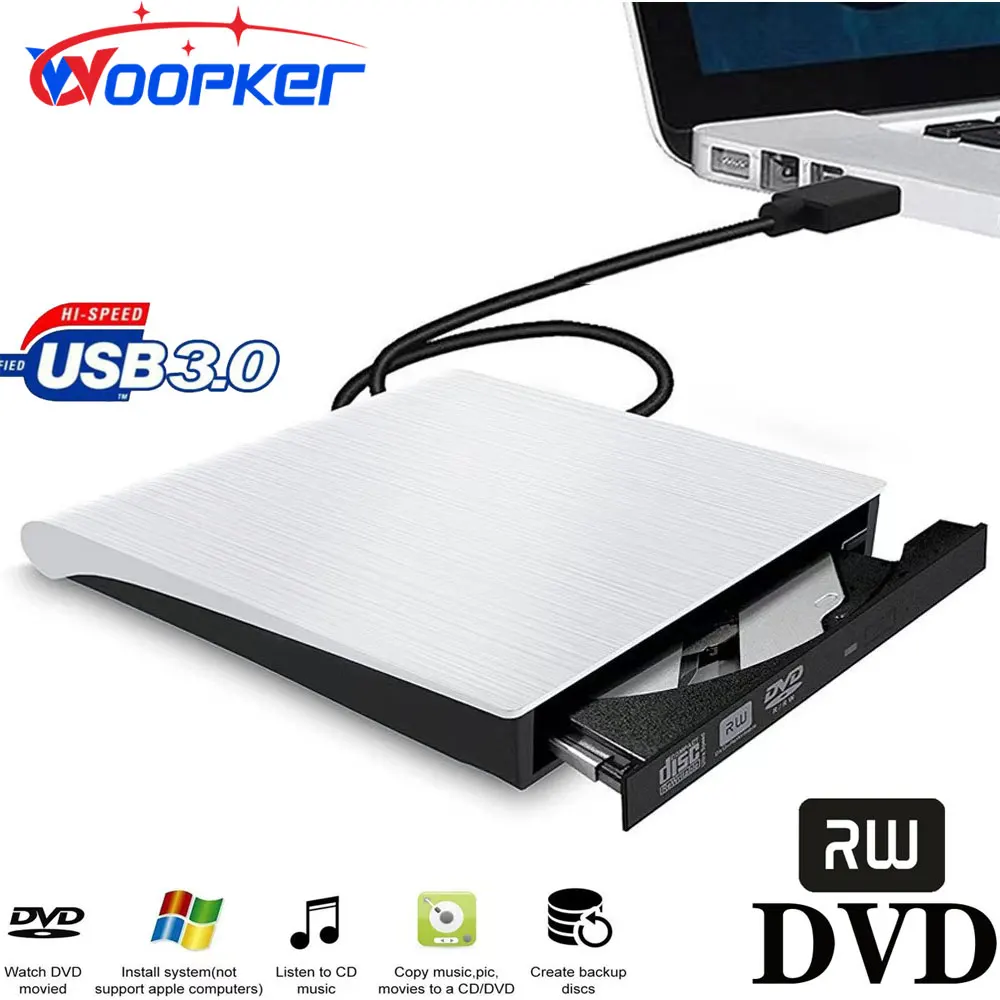 Usb 3.0 Portable Dvd Rw Drive Cd Burner  Compatible Laptop D