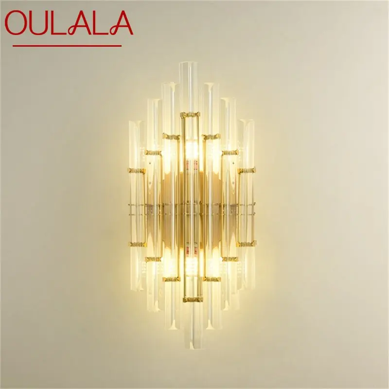 Хрустальный настенный светильник из алюминия для спальни роскошный золотой