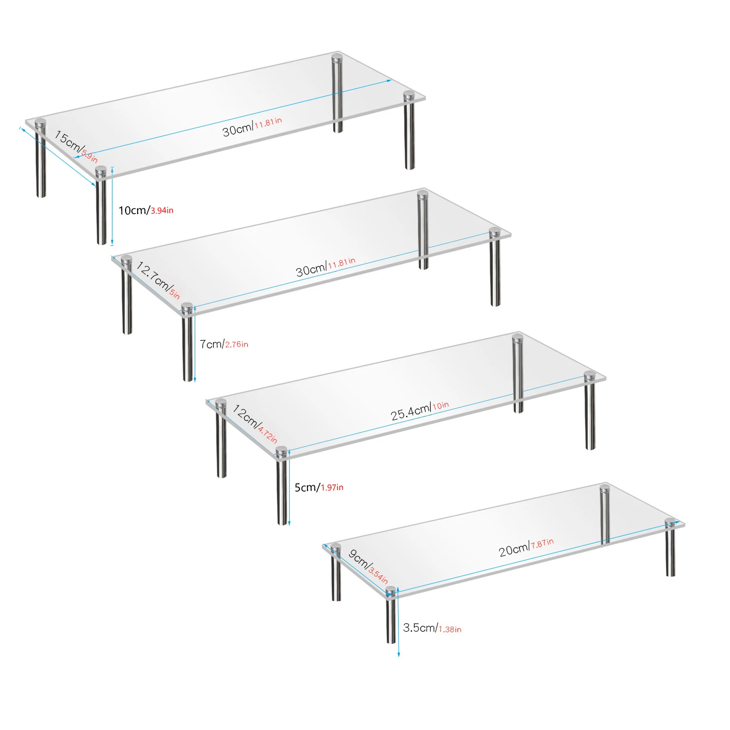 

Прозрачные акриловые полки для коллекционного органайзера, полка для кексов, держатель для еды, десертов, косметические товар...