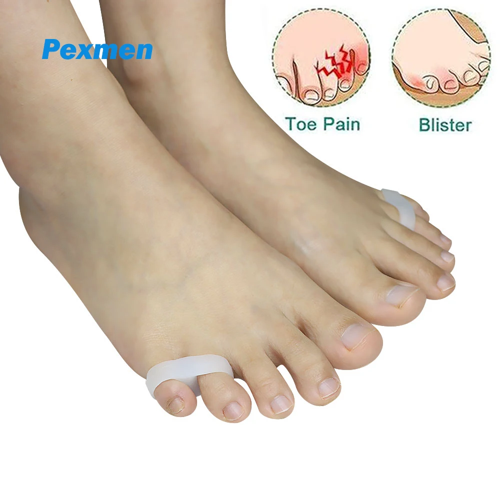 

Pexmen 2Pcs/Bag Soft Gel Pinky Toe Separator Little Toe Spacer for Overlapping Toe Calluses and Blisters Relieve Foot Pain