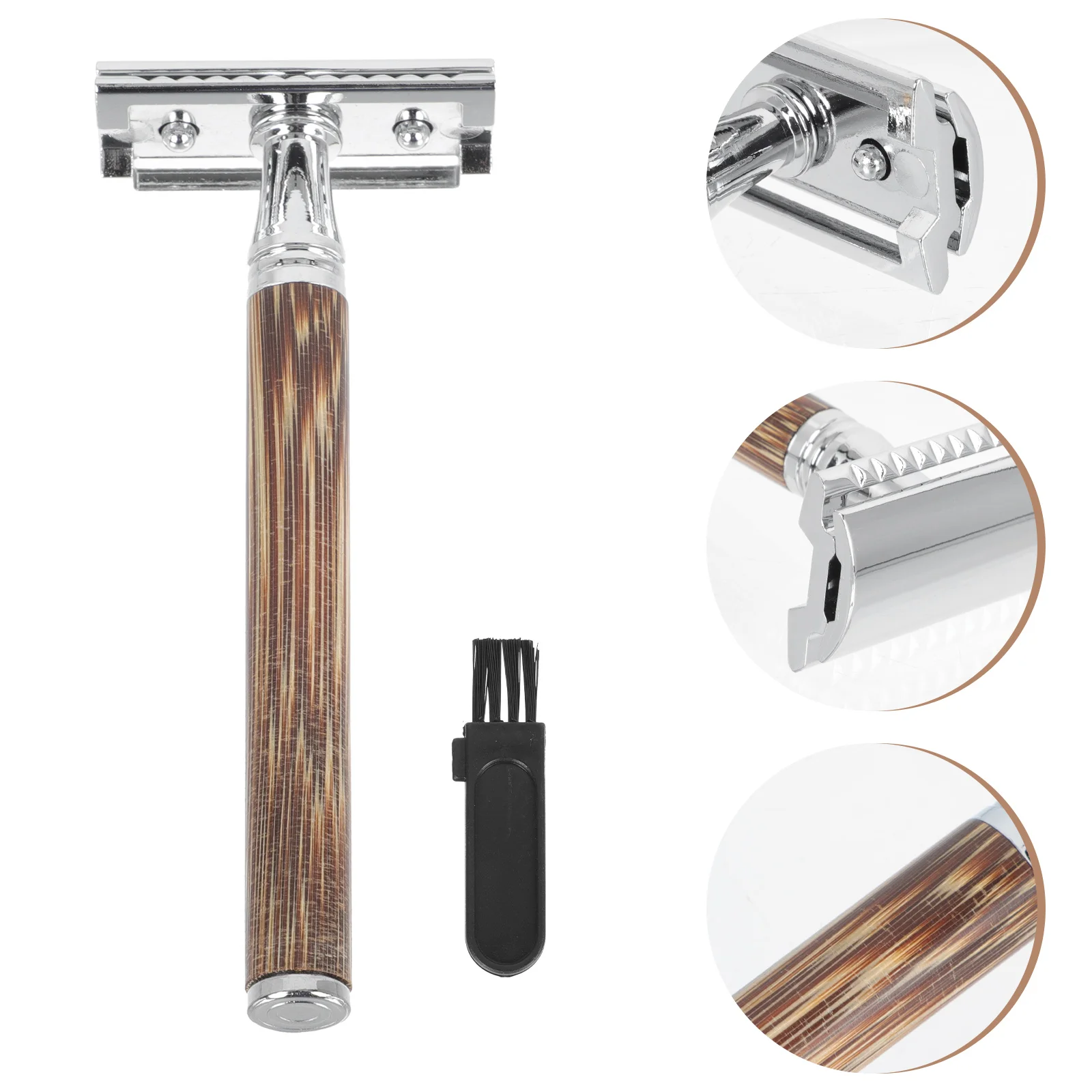 

Ручная бритва, портативная винтажная Мужская Профессиональная бритва, бритва, безопасная ручка из бамбука
