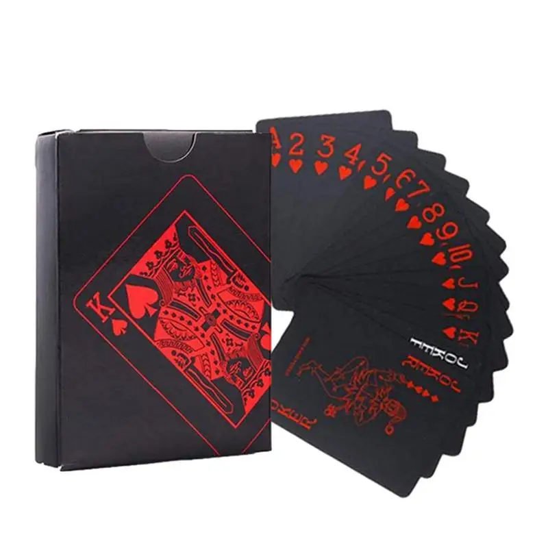 

Black Playing Card Poker Game Deck Poker Suit PP Magic Waterproof Deck Of Card Magic