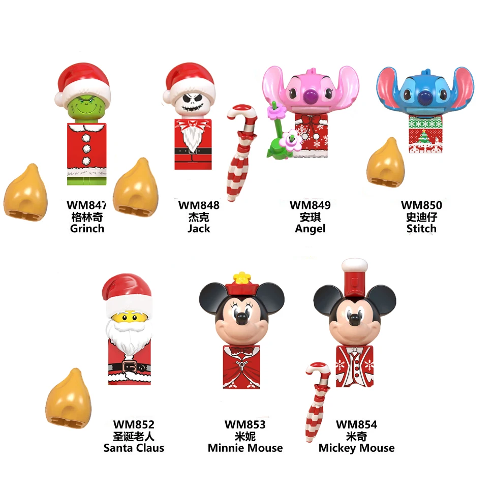 

Фигурки героев мультфильма Disney, Рождественская аниме кубики «Стич» для детей, игрушки в подарок