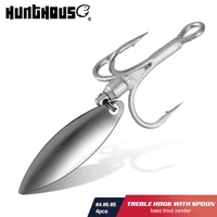 hunthouse fishing treble hook with spoon 4 6 8 high carbon steel 4pcslot 3x strong for hard lure tackle tool bass