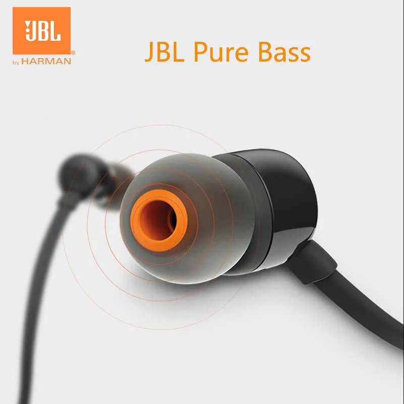 Фото Официально авторизованные наушники-вкладыши JBL TUNE 110, проводная гарнитура, интерфейс 3,5 мм, 1 клавиша, проводной пульт дистанционного управления, тяжелые басы для спортивных игр №4