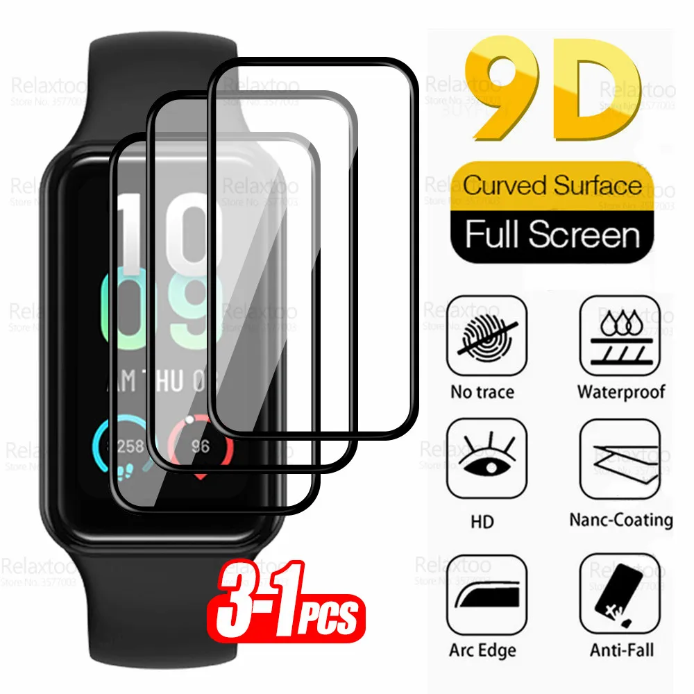 

1-3 шт. 9D изогнутая мягкая защитная пленка для экрана для Amazfit Band 7 закаленное стекло для часы Band7 AmazFitband7 пленка аксессуары для смарт-часов