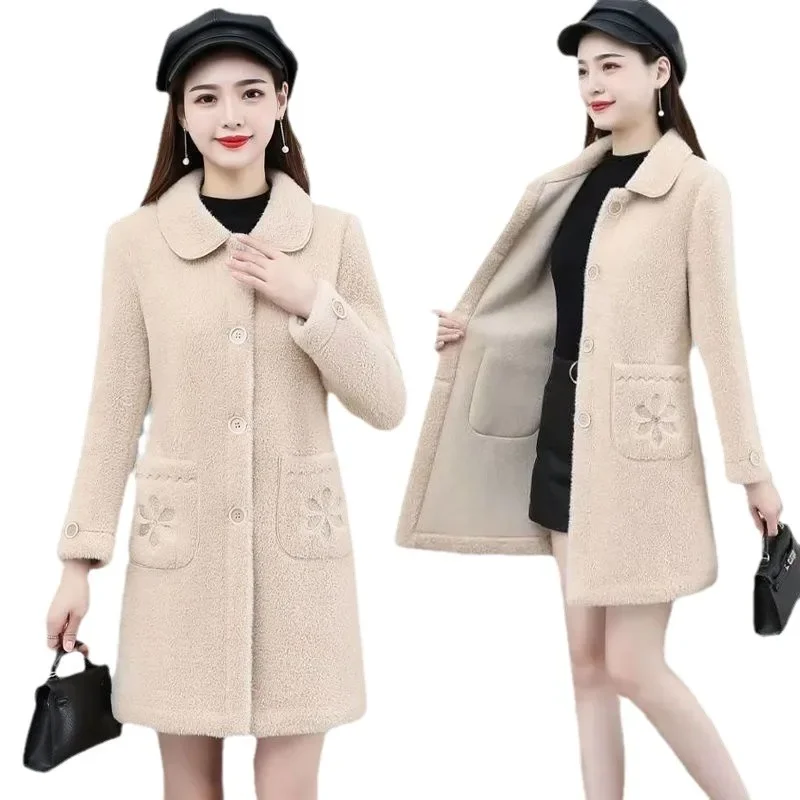 Стильная норковая куртка для женщин среднего и пожилого возраста свободный крой