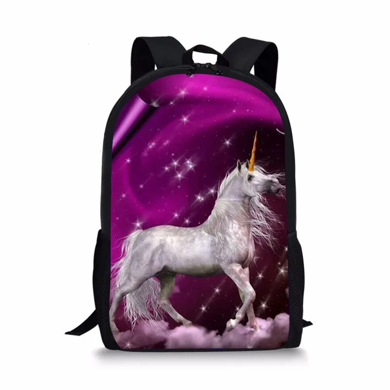 White Horse Element Printing Pattern School Backpacks Personalized Kids Daypack New Design Rucksack for Teenager