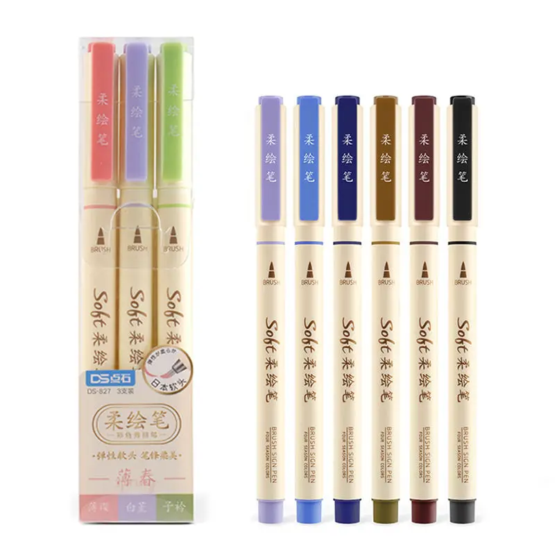 

Цветная мягкая ручка для рисования с мягкой головкой, высокая Самостоятельная роспись, красивая ручка, ручная учетная запись, заметки для к...
