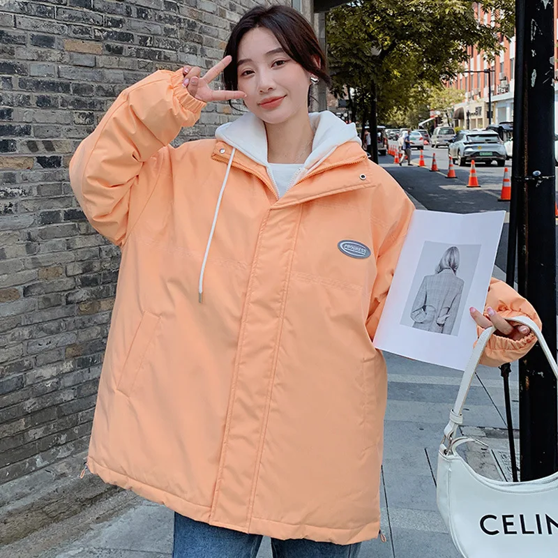 

Новый Модный укороченный Хлопковый жакет с капюшоном из двух частей, женский корейский Повседневный костюм