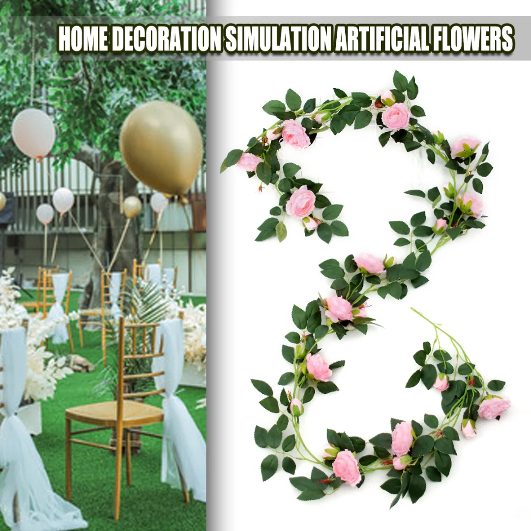 

Искусственные розы, лоза, цветы, 2,4 м, искусственная Шелковая Роза, висячая цветочная гирлянда, плющ, растение для дома, свадьбы, вечеринки, украшение для стен в саду