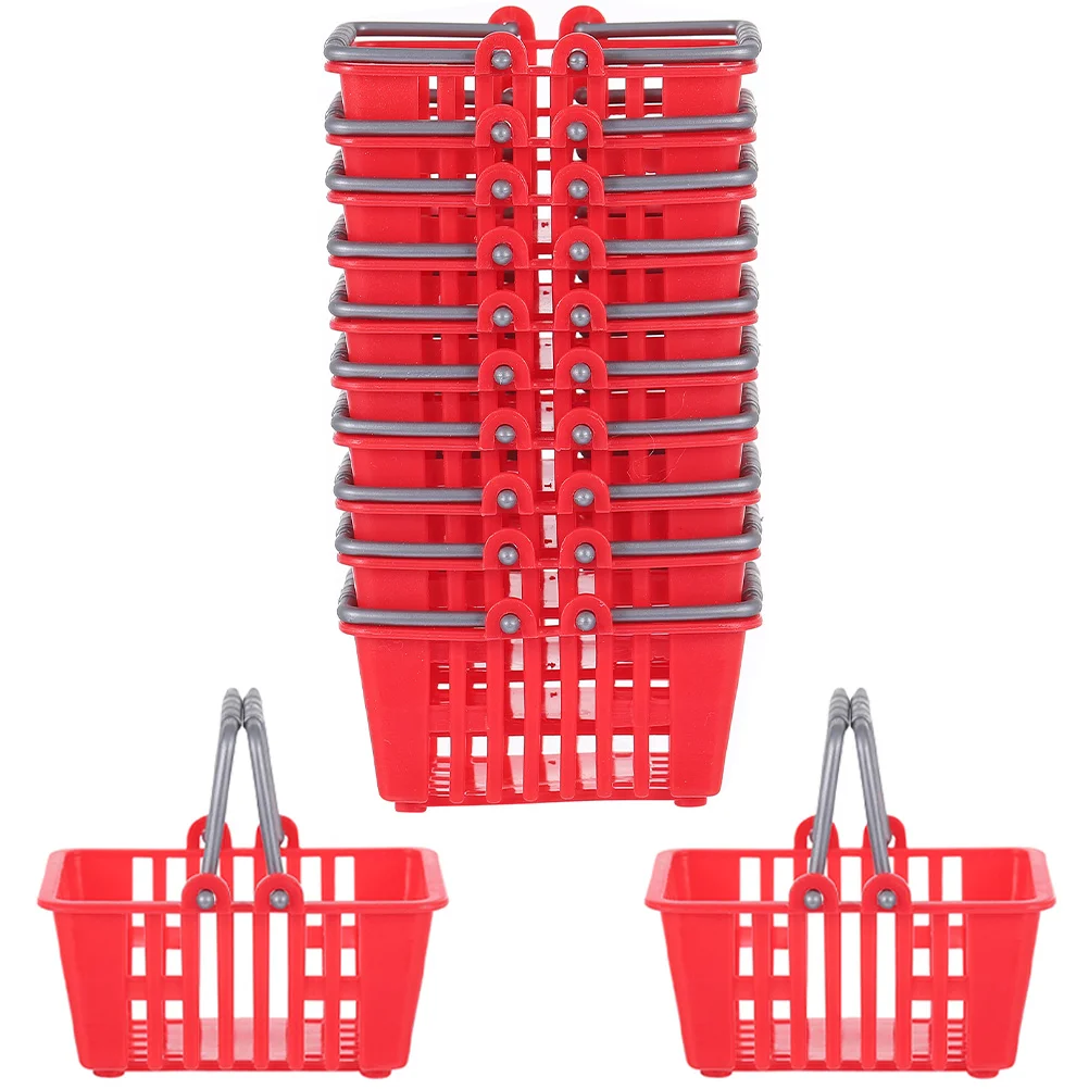 

Basket Mini Shoppingkids Cart Grocery Baskets Houseminiature Small Plasticstoragebrands Supermarket Playing Holderfruit Handle