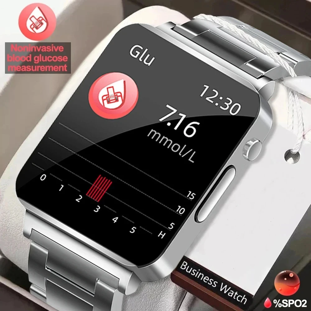 

Смарт-часы с ЭКГ + ППГ, мониторинг уровня сахара в крови, артериального давления, температуры тела, смарт-часы для мужчин и женщин, часы, фитнес-трекер 2023