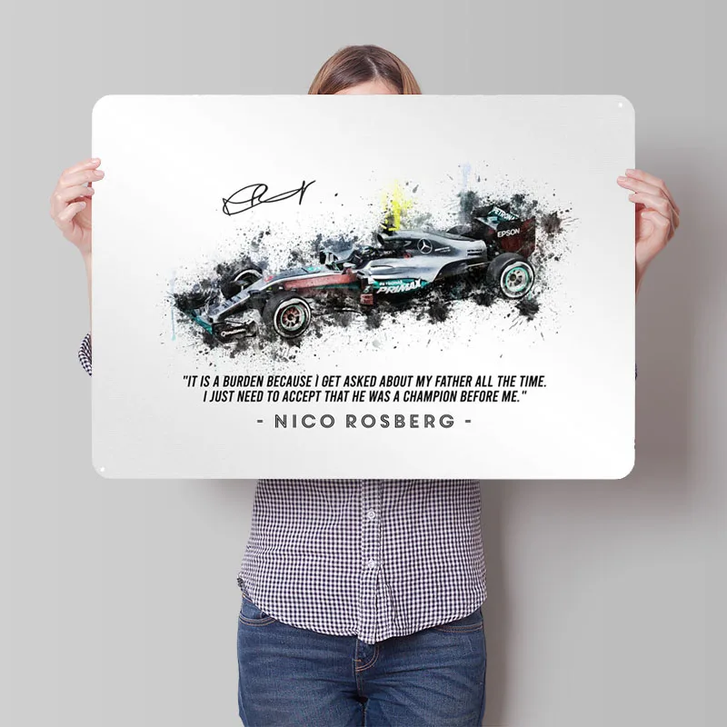 Нико Розберг 2016 автомобильный значок искусство стены из металла фотообои