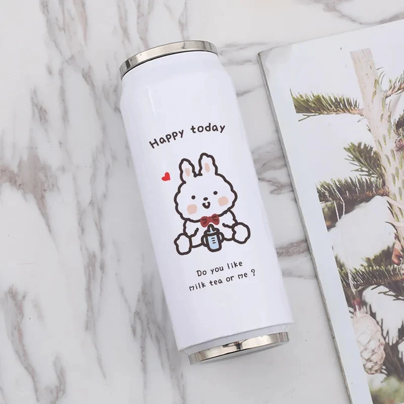

Creative Stainless Steel Japan Juice Candy Color Drink Cans Thermos Portable Unisex Students Personality Trendy Straw Cup 500ml