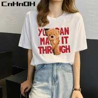 cnhnoh summer cotton round neck loose cotton short sleeved t shirt women womens korean style top bottoming shirt trendy