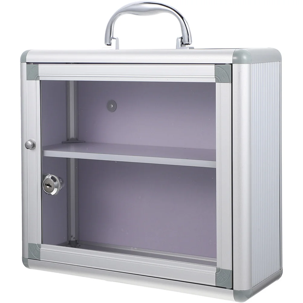 

Multi-layer Medicine Box Storage Accessory Accessories Wall-mounted Locking Case Aluminum Alloy
