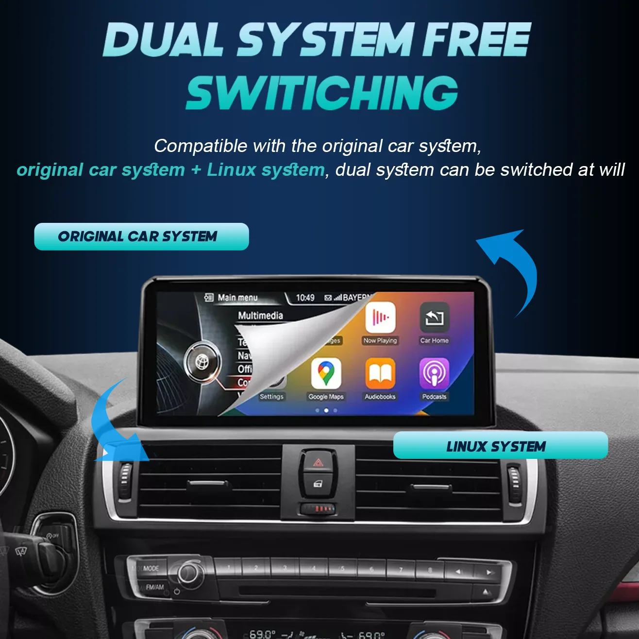 Фото Беспроводной Carplay Android Auto для BMW 3 4 серии F30 F31 F32 F33 F34 F36 NBT Мультимедийный дисплей Сенсорный экран GPS Navi №4
