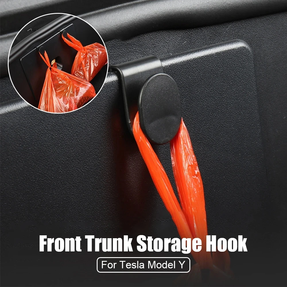 

Storage Hanging Accessories Car Interior Accessories Anti Swinging Interior Hook Bag Front Trunk Storage Hook For Tesla Model Y