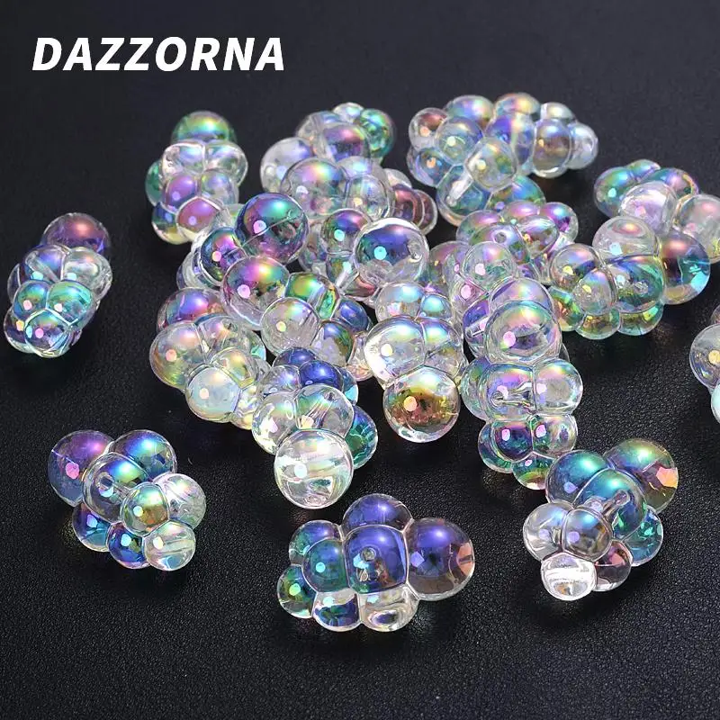 Прозрачные цветные акриловые бусины AB 22x32 мм, 10 шт., свободные бусины ручной работы для модных браслетов, ожерелий, изготовления ювелирных изделий своими руками