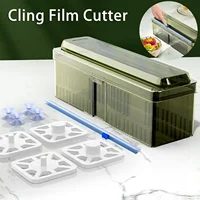 Plastic Cling Film Refillable Box with Slide Cutter Kitchen Household Food Grade Tinfoil Wrap Cutter Paper Kitchen Accessories