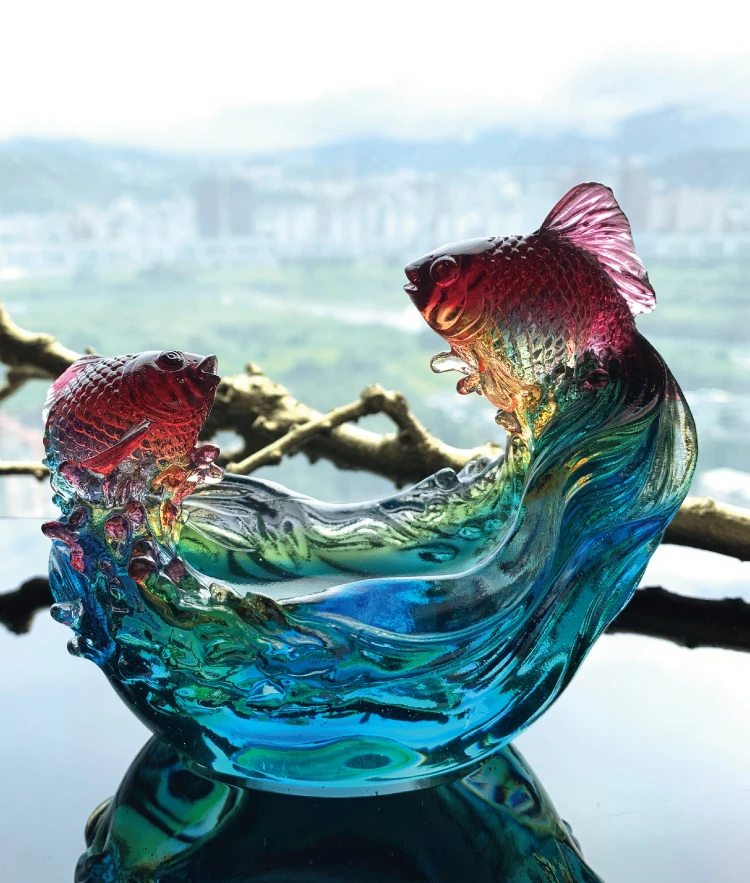 Liuli Zhaocai украшение в виде рыбы роскошная чаша с сокровищами Ruyi Gaofei подарок на