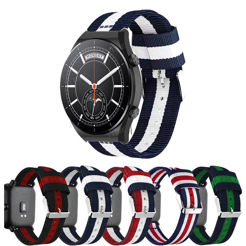 

Ремешок нейлоновый для Xiaomi MI Watch, цветной браслет для наручных часов Xiaomi Mi Watch Color/ Watch S1 Active Correa