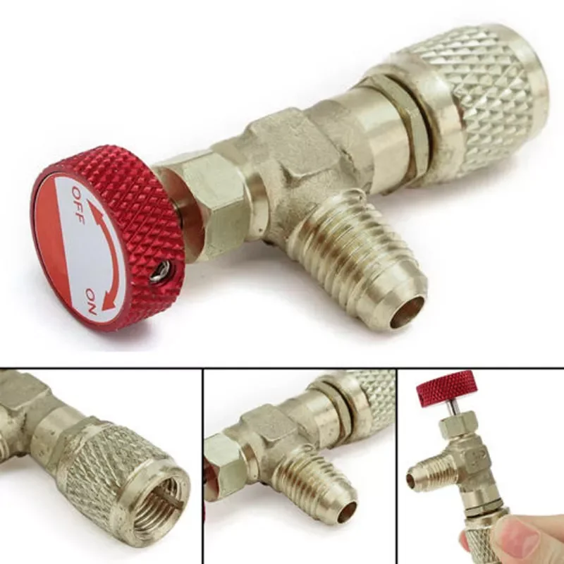 

Refrigeration Air conditioning Charging Valve Adapter 1/4''-5/16'' R410 R32 Copper Control Valve Refrigerant Cha