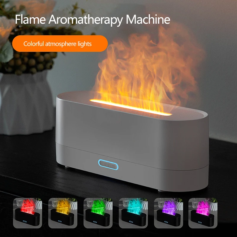 Новейший RGB-аромадиффузор с эффектом пламени увлажнитель воздуха настольная