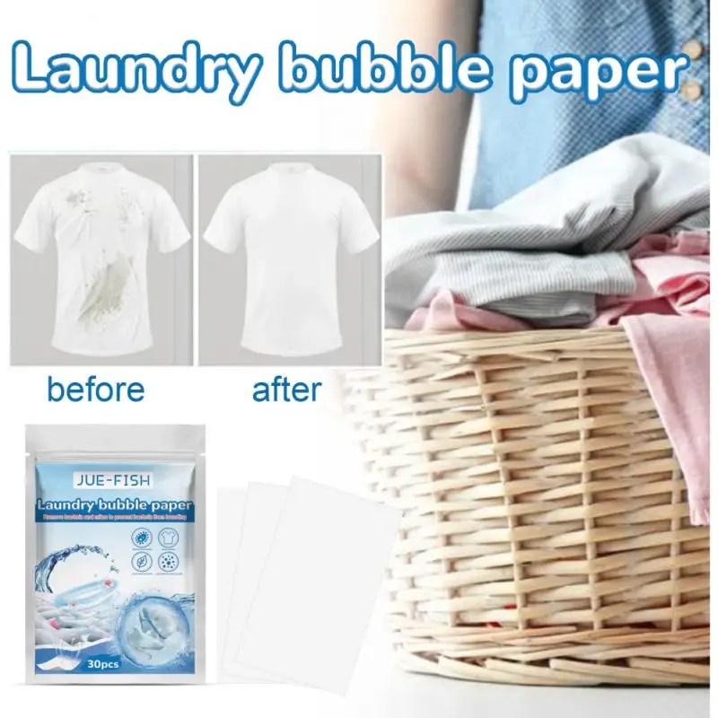 

Strong Deep Cleaning Bubble Paper Machine Wash Fragrance Laundry Detergent Concentrated Tablets Laundry Paper Wholesale 30pcs
