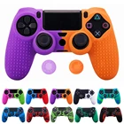 Силиконовый чехол ZOMTOP для Dualshock 4 PS4 Pro Slim, чехол для контроллера и колпачки для захвата большими пальцами, аксессуары для PlayStation 4