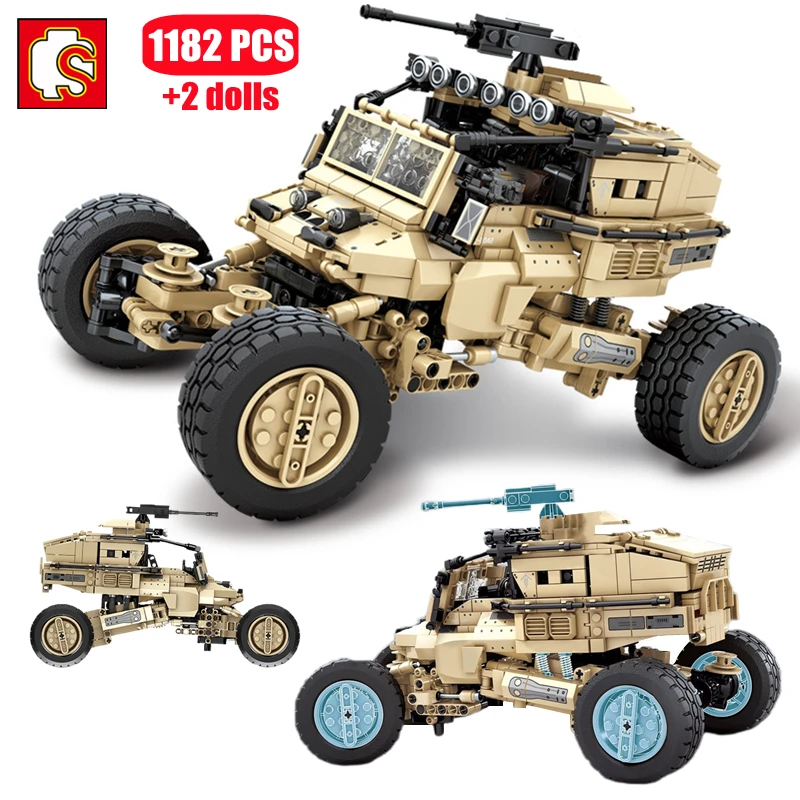 

SEMBO Technical Armed Desert Buggy Car Model Building Blocks MOC Movie Off-Road Vehicle Bricks DIY Kids Toys Boys Birthday Gifts