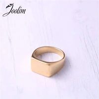 joolim high end 18k gold pvd tarnish free simple exaggerated personality d rings for women stainless steel jewelry wholesale