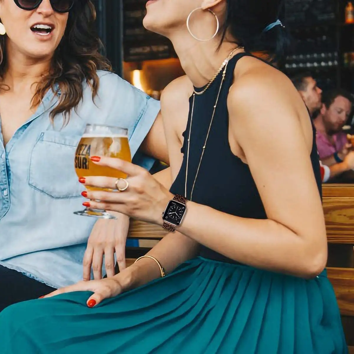 Bands for Apple Watch 38/40/41/42/44/45mm, Stainless Steel Mesh Metal Milanese Loop Replacement Band For iWatch Series 7 6 5 4 3